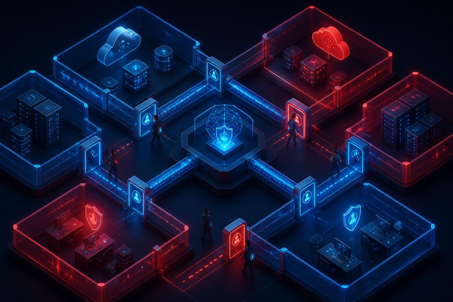 Microsegmentación Zero Trust — accesos controlados por identidad entre zonas